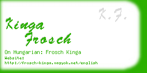 kinga frosch business card